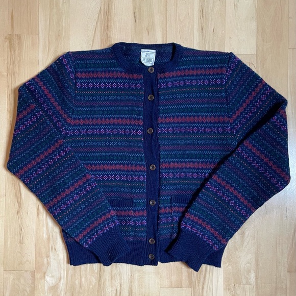 Vintage fair isle wool cardigan sweater Doen - Picture 1 of 4
